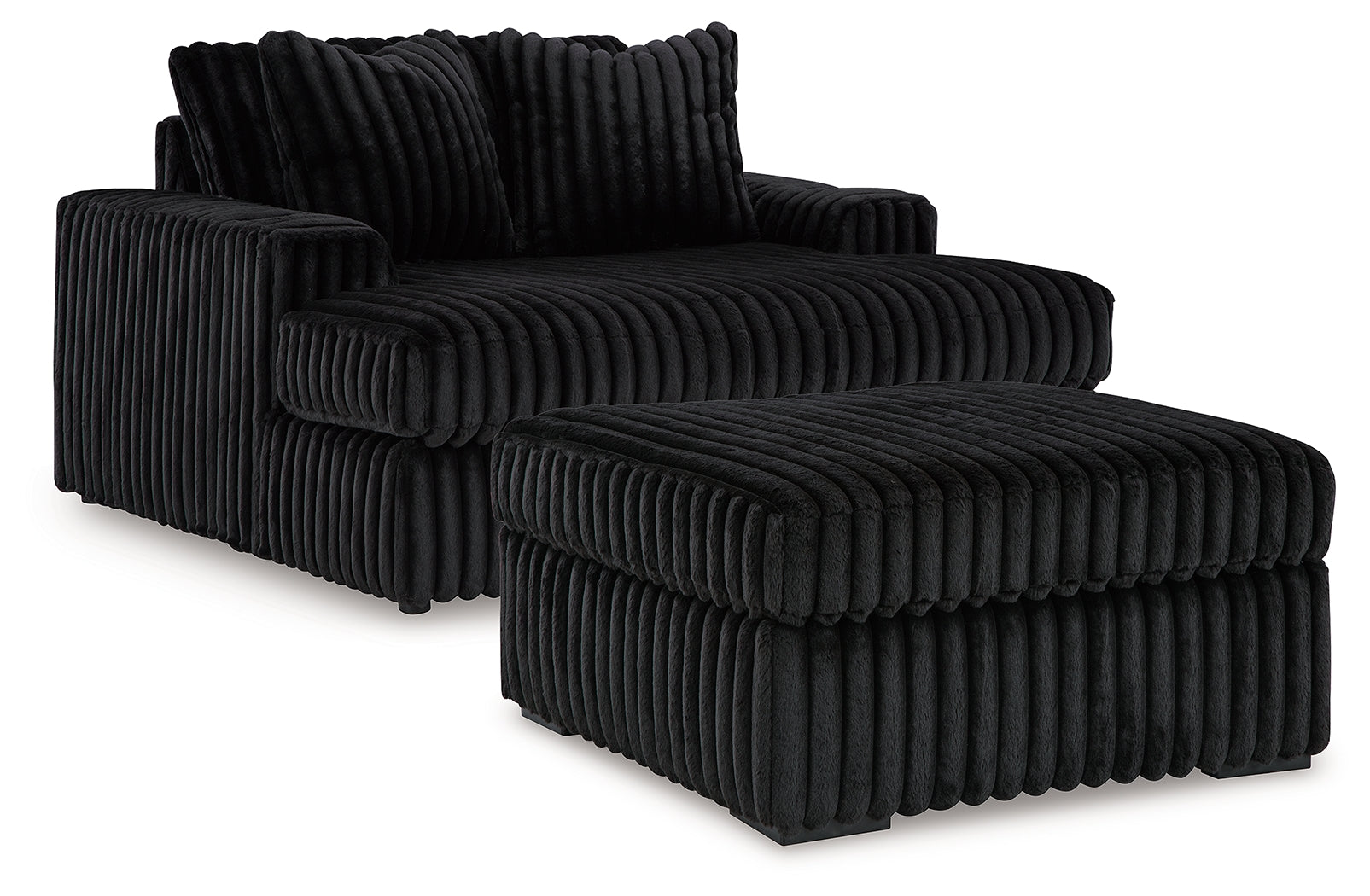 Homestyle Furniture - Ashley Furniture - Midnight-Madness Oversized Chaise and Oversized Accent Ottoman - Oversized Chaise and Oversized Accent Ottoman - 98103U10