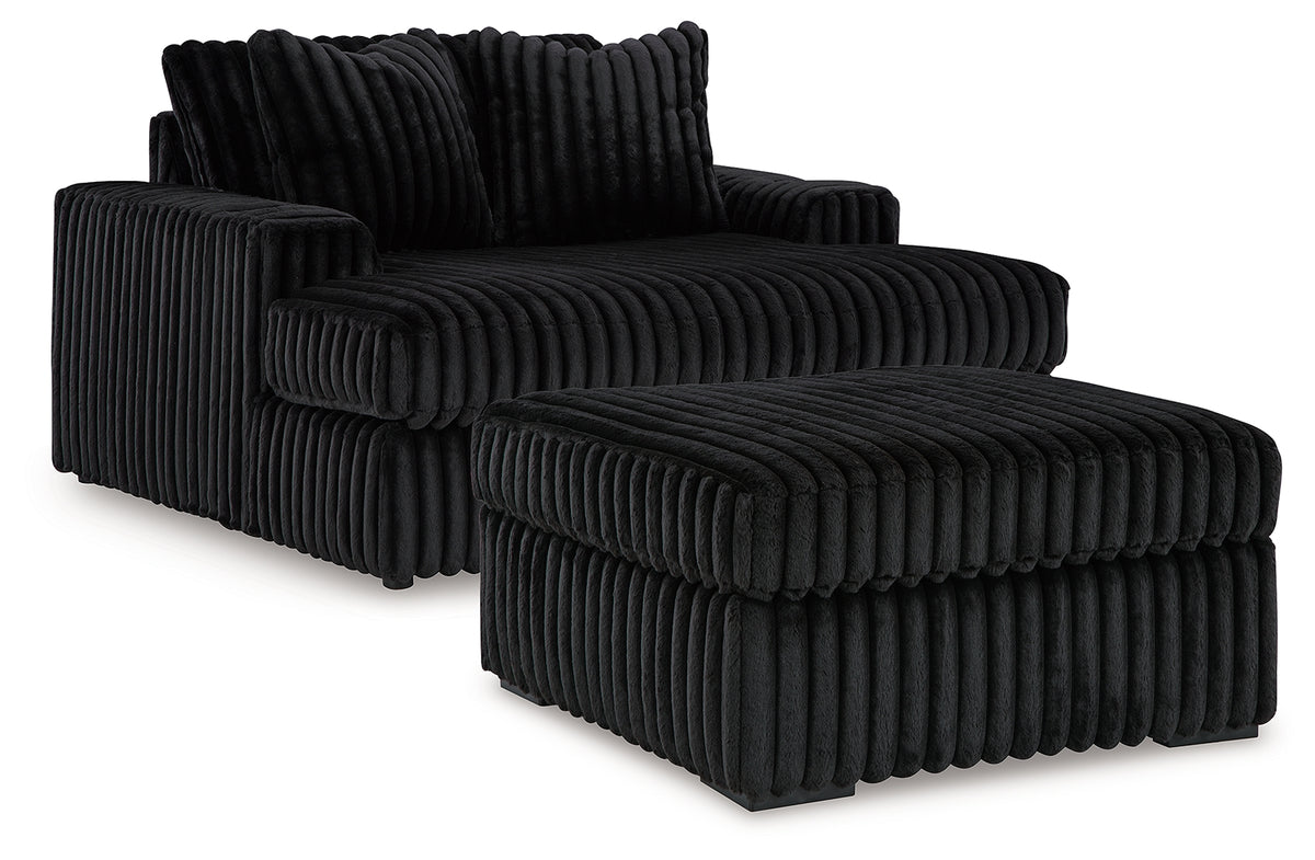 Homestyle Furniture - Ashley Furniture - Midnight-Madness Oversized Chaise and Oversized Accent Ottoman - Oversized Chaise and Oversized Accent Ottoman - 98103U10