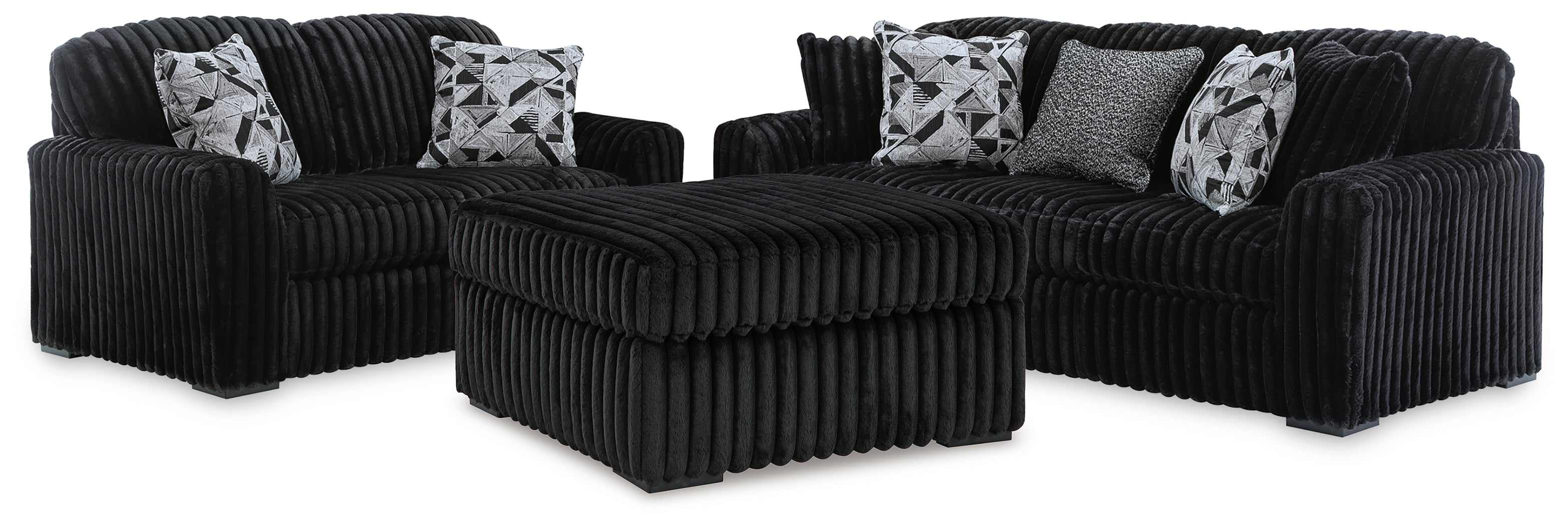 Homestyle Furniture - Ashley Furniture - Midnight-Madness Sofa, Loveseat and Oversized Ottoman - Sofa, Loveseat and Oversized Ottoman - 98103U13