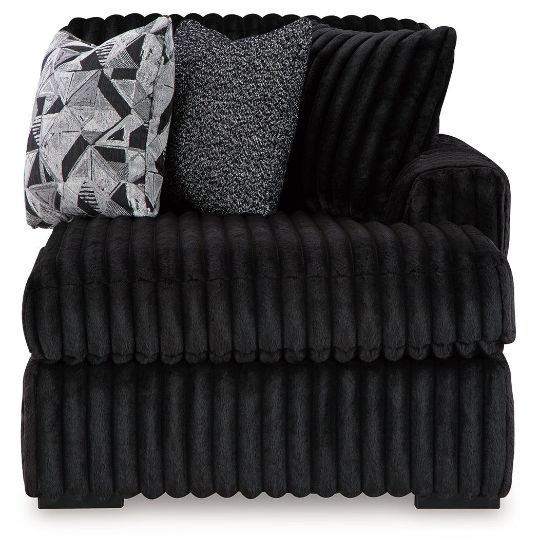 Midnight-Madness 4-Piece Sectional and Oversized Accent Ottoman