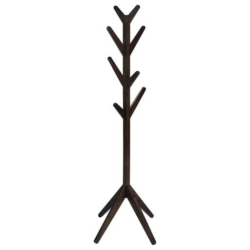 Homestyle Furniture - Coaster - Margaret Solid Wood Coat Rack Clothing Hanger Cappuccino - 983273
