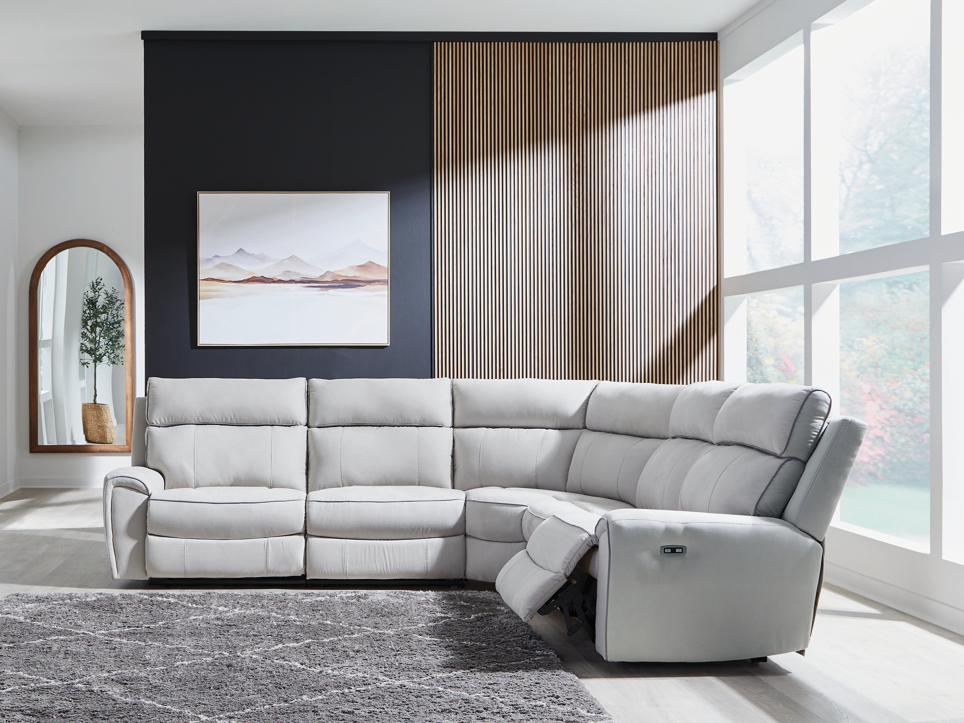 Homestyle Furniture - Ashley Furniture - Social Pointe 5-Piece Power Reclining Sectional - 5-Piece Power Reclining Sectional - PC98802S8