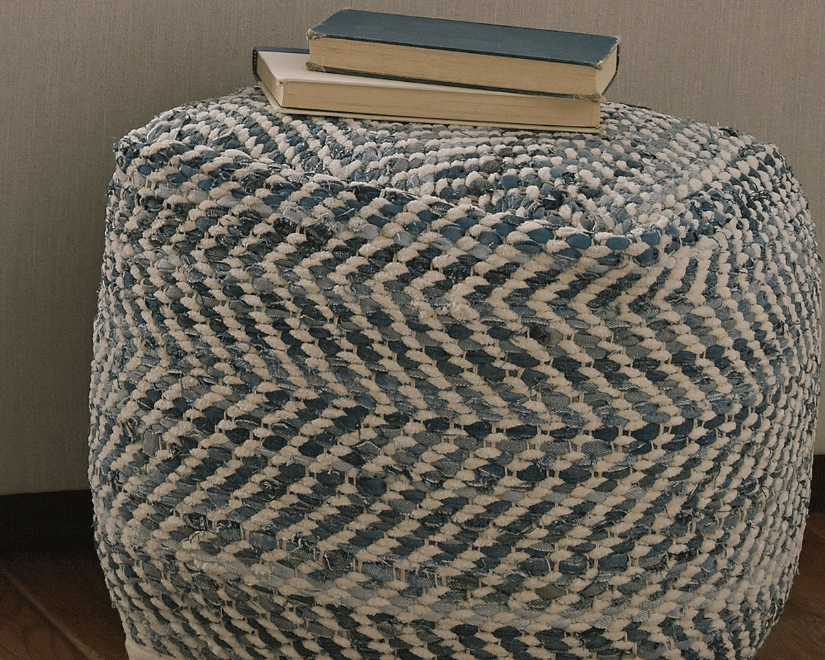 Homestyle Furniture - Ashley Furniture - Chevron Pouf - Pouf - A1000445