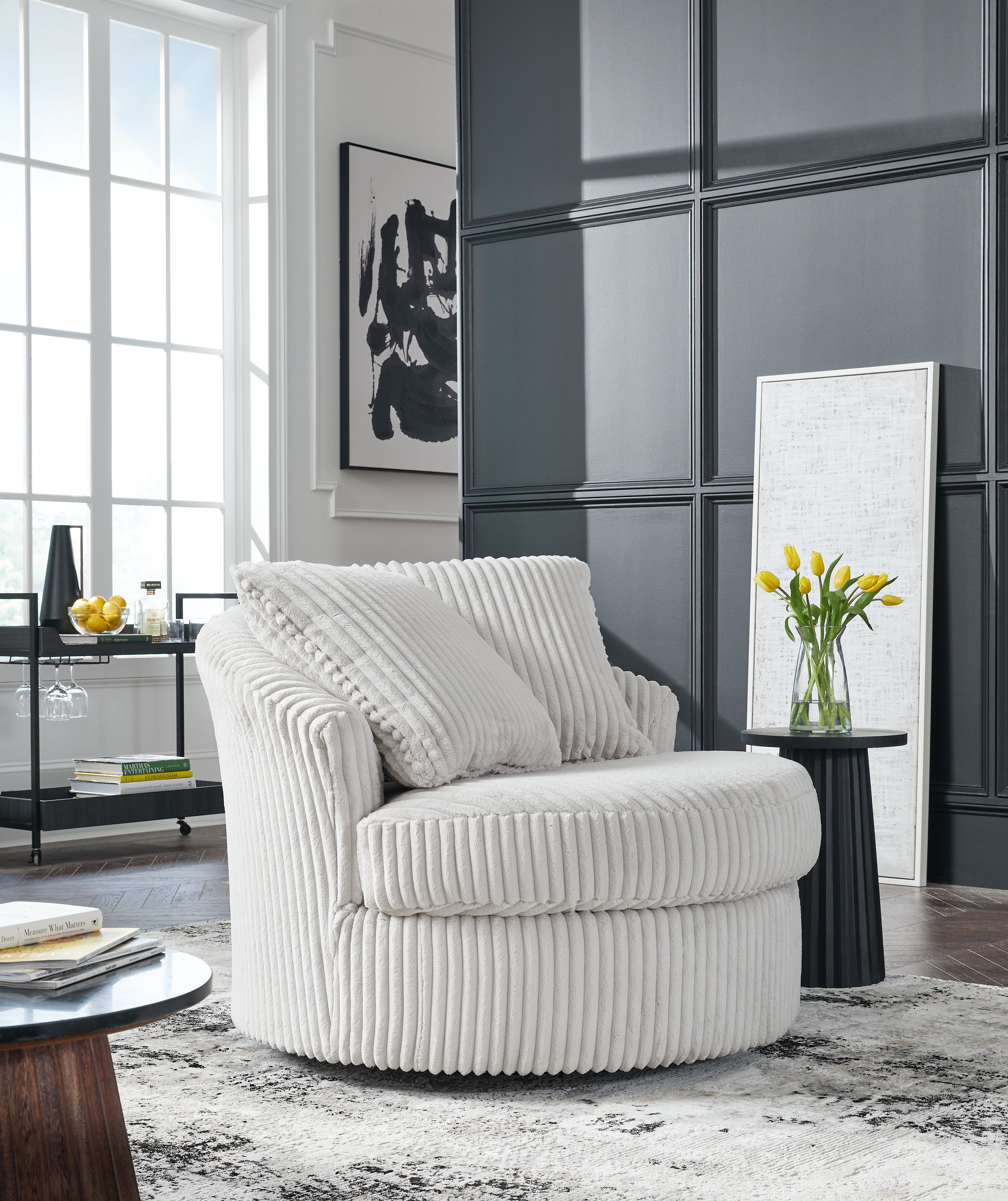Homestyle Furniture - Ashley Furniture - Gramwell Swivel Accent Chair - Swivel Accent Chair / Alloy - A3000724