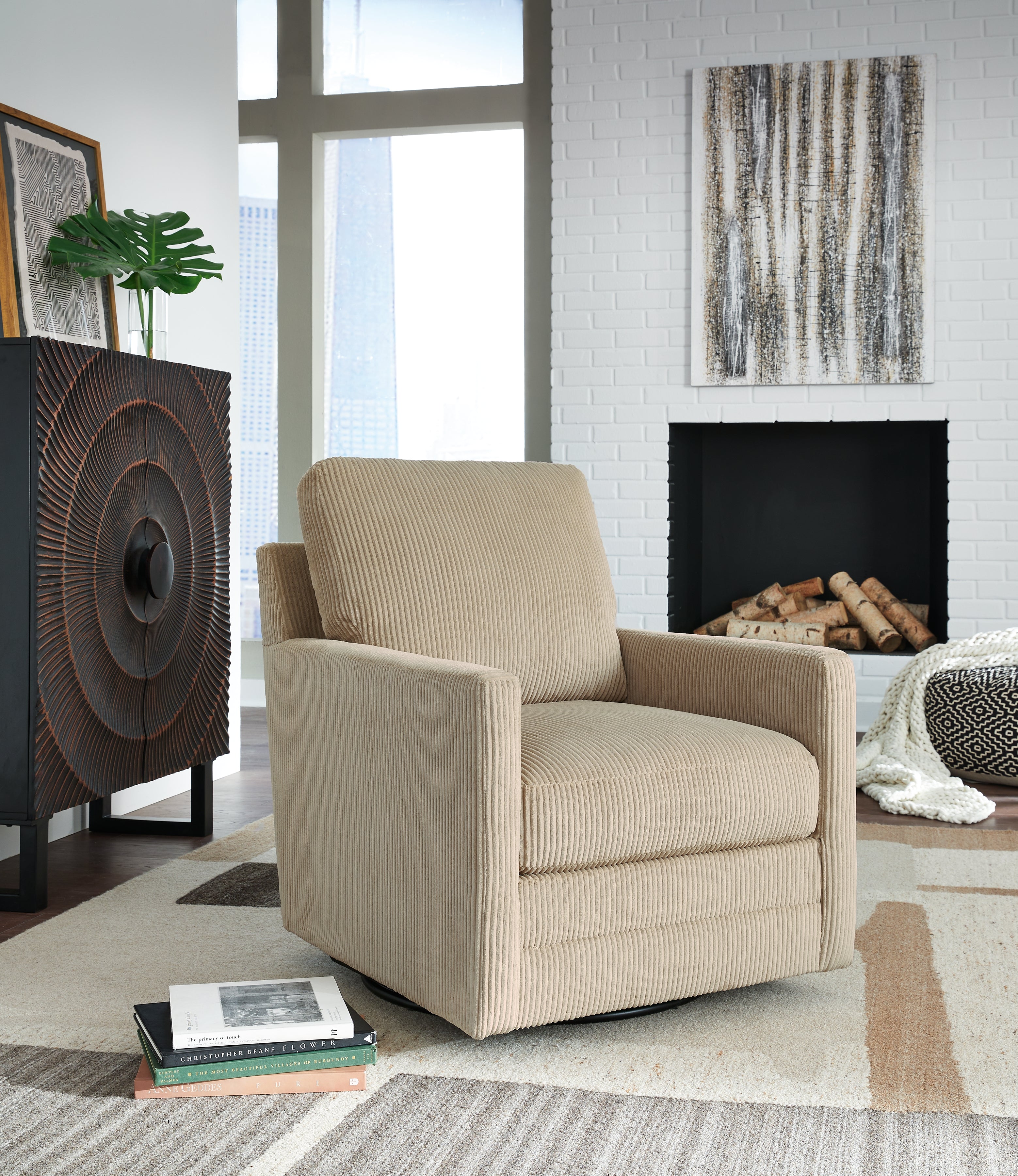 Homestyle Furniture - Ashley Furniture - Icaman Swivel Accent Chair - Swivel Accent Chair / Sand - A3000728