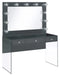 Afshan 3-drawer Vanity Desk with Lighting Mirror Grey High Gloss  Homestyle Furniture (ARk)