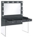 Afshan 3-drawer Vanity Desk with Lighting Mirror Grey High Gloss  Homestyle Furniture (ARk)