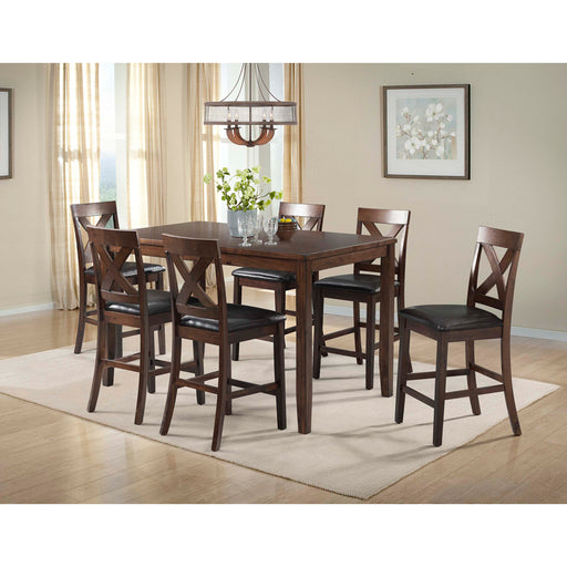 Alex Counter Side Chair W/Brown PU Espresso (2 Per Pack) – SKU DAX100CSC | HomeStyle Furniture