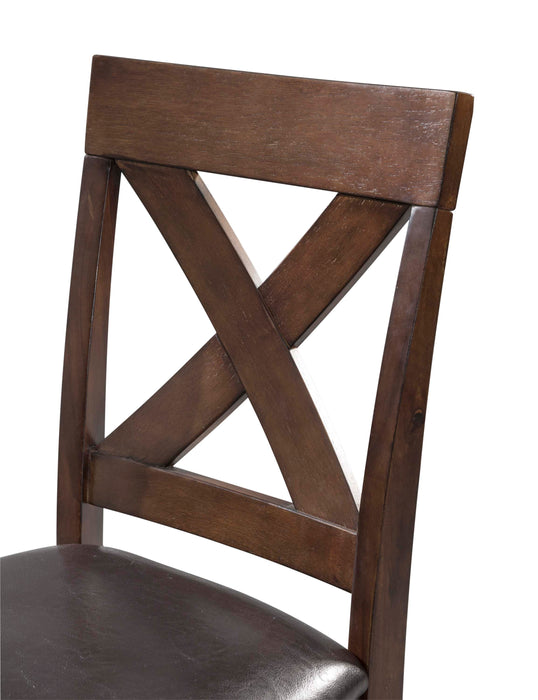Alex Counter Side Chair W/Brown PU Espresso (2 Per Pack)