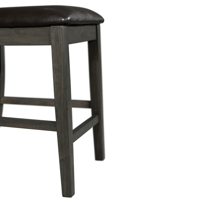 Alex Counter Side Chair W/Black PU Grey (2 Per Pack)