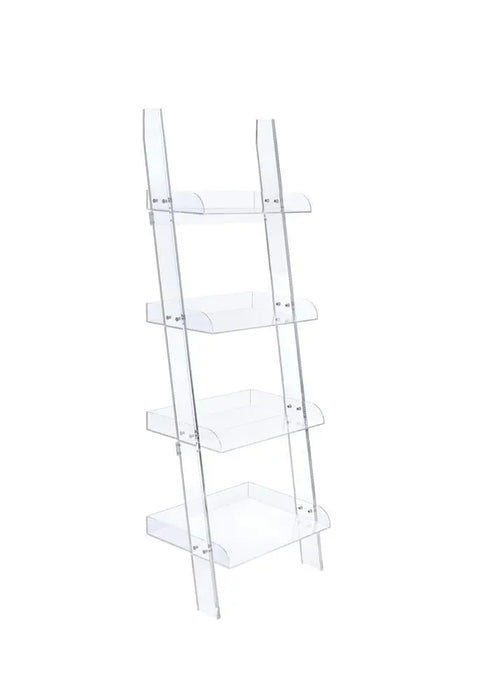 Amaturo 4-shelf Ladder Bookcase Clear  Homestyle Furniture (ARk)