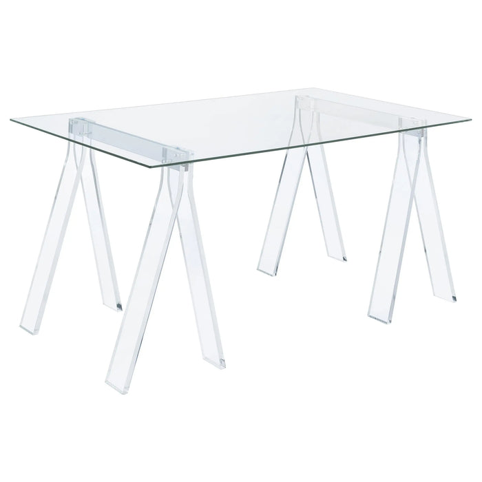 Amaturo Writing Desk with Glass Top Clear image