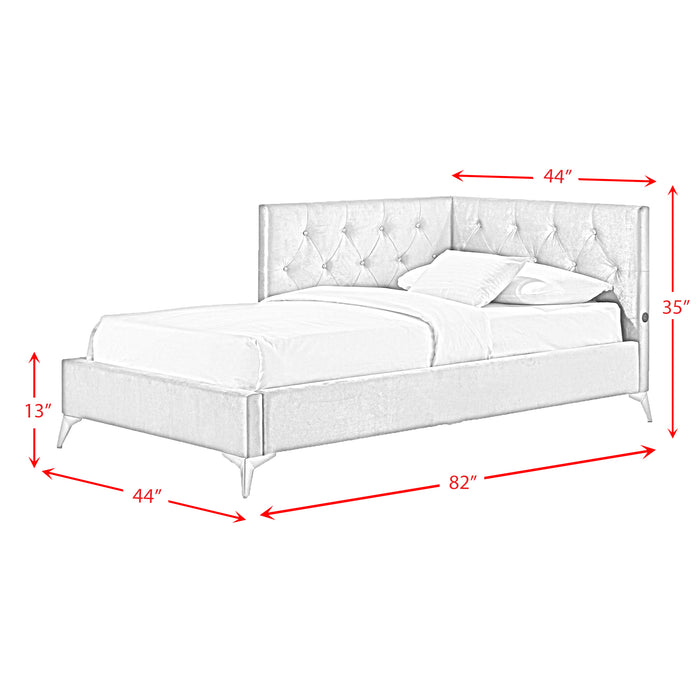 Amberley Twin UPH Corner Bed with LED and USB in Grey