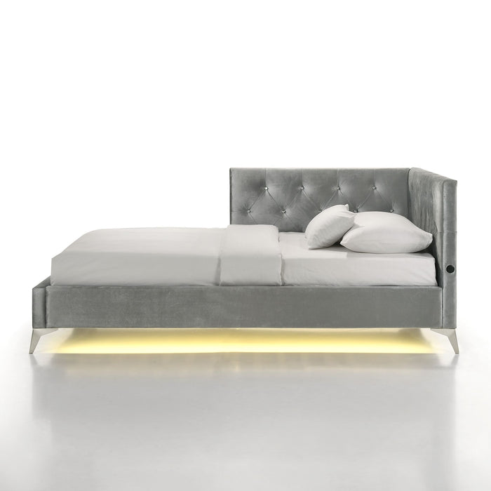 Amberley Twin UPH Corner Bed with LED and USB in Grey
