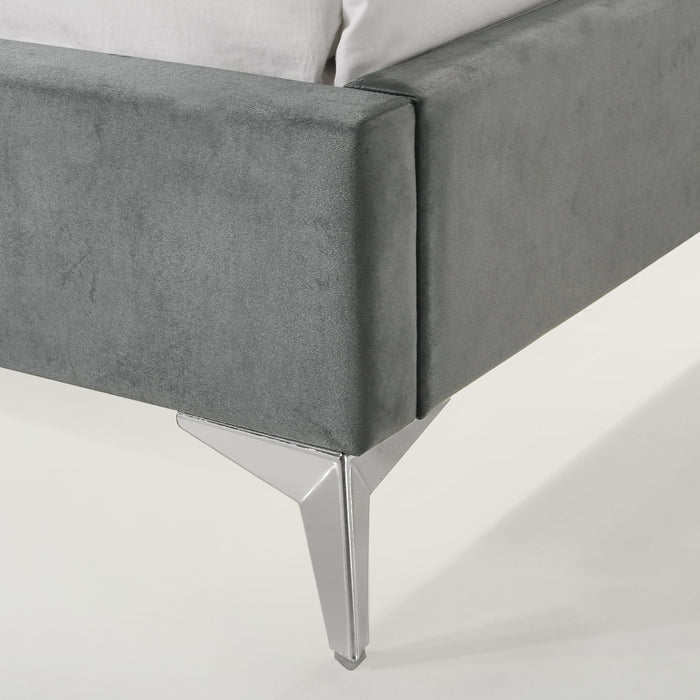 Amberley Full UPH Corner Bed with LED and USB in Grey