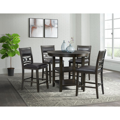 Amherst Counter Height 5PC Dining Set-Table and Four Faux Leather Side Chairs in Walnut – SKU DAH555PC5PC | HomeStyle Furniture