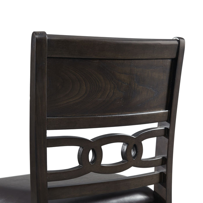Amherst Counter Height 5PC Dining Set-Table and Four Faux Leather Side Chairs in Walnut
