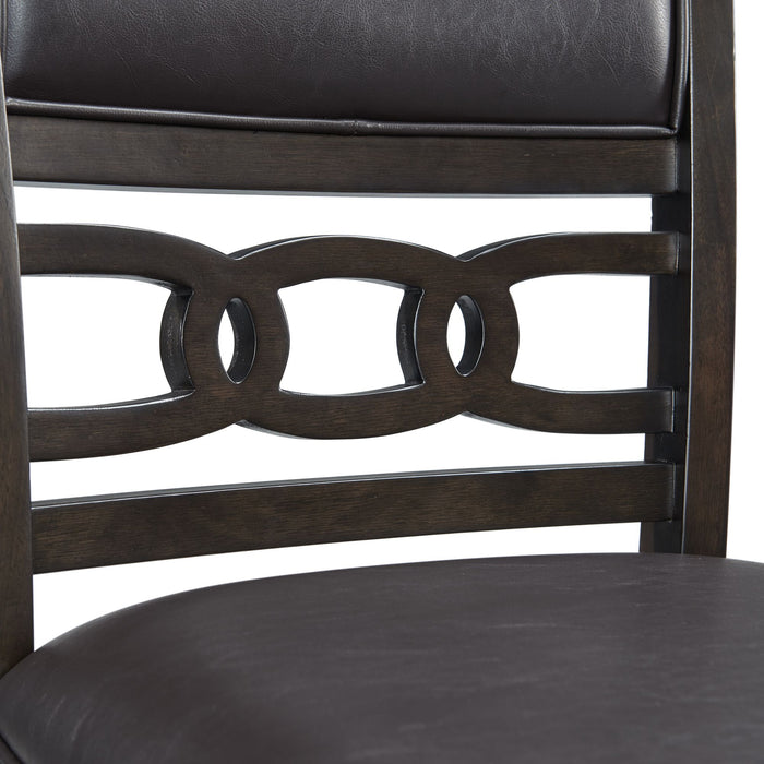 Amherst Counter Height 5PC Dining Set-Table and Four Faux Leather Side Chairs in Walnut