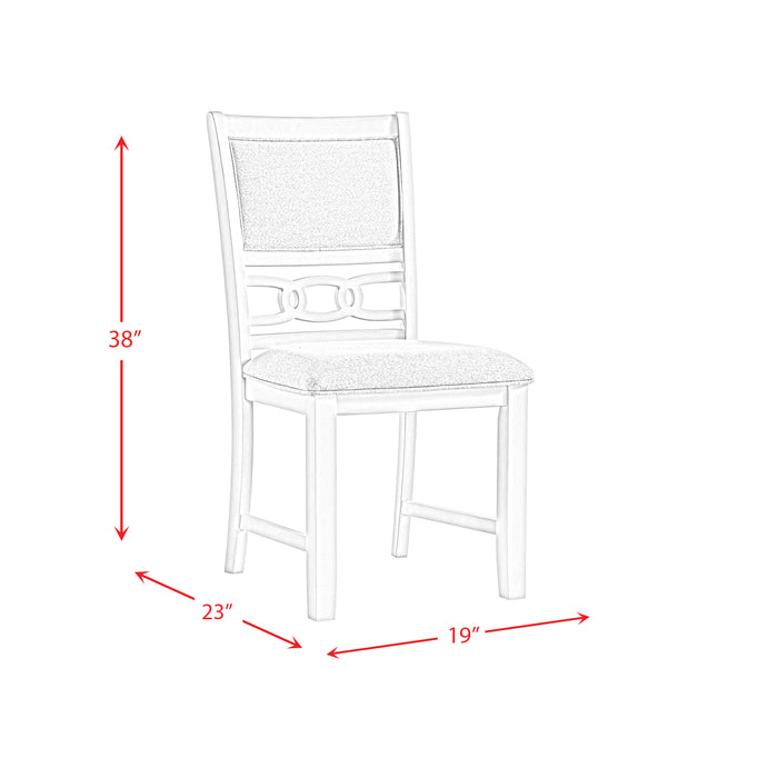Amherst Dining Side Chair W/Fabric Cushion Side Stretcher White Finish (2 Per Pack)