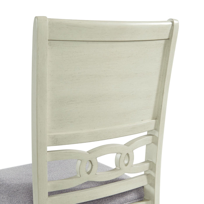 Amherst Dining Side Chair W/Fabric Cushion Side Stretcher White Finish (2 Per Pack)