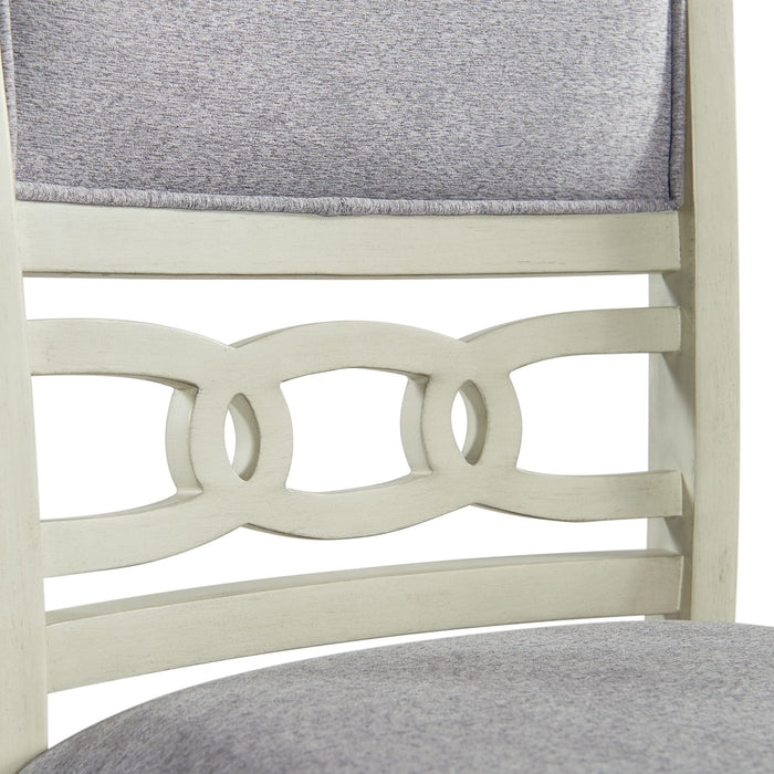 Amherst Dining Side Chair W/Fabric Cushion Side Stretcher White Finish (2 Per Pack)
