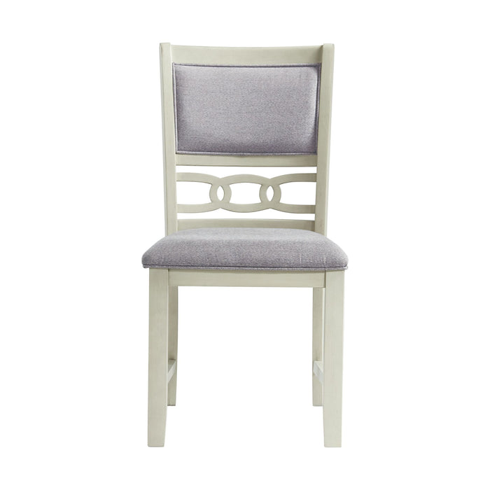 Amherst Dining Side Chair W/Fabric Cushion Side Stretcher White Finish (2 Per Pack)