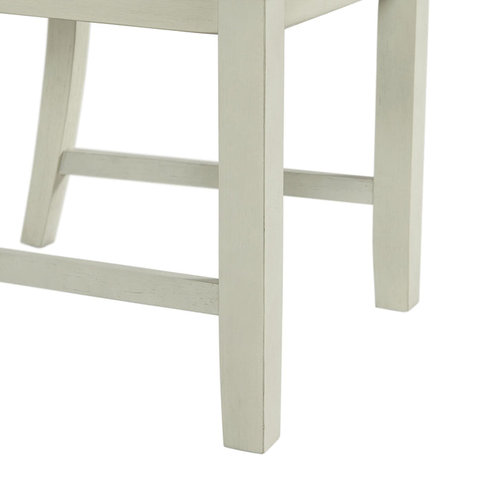 Amherst Dining Side Chair W/Fabric Cushion Side Stretcher White Finish (2 Per Pack)