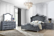 Antonella 4-Piece Queen Upholstered Tufted Bedroom Set Grey  Homestyle Furniture (ARk)