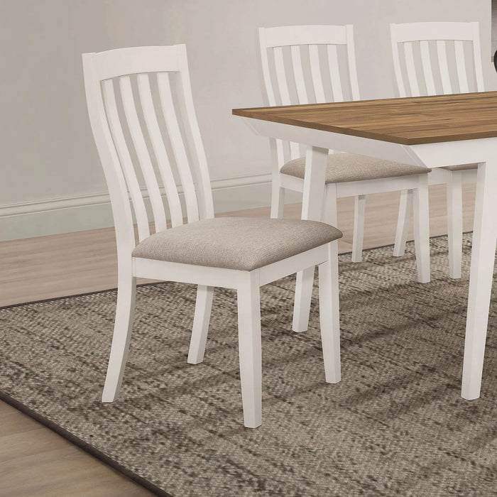 Anwar Vertical Slat Back Dining Side Chair Off White image