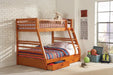 Ashton Twin Over Full 2-drawer Bunk Bed Honey  Homestyle Furniture (ARk)