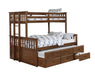 Atkin Twin Extra Long over Queen 3-drawer Bunk Bed Weathered Walnut  Homestyle Furniture (ARk)