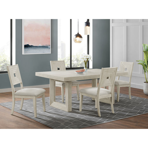 Avalanche Rectangular Dining Table with 18"" Leaf in Antique White – SKU D-11600-7-DT | HomeStyle Furniture