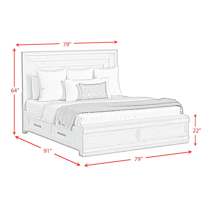 Avalanche King Storage Bed in Antique White