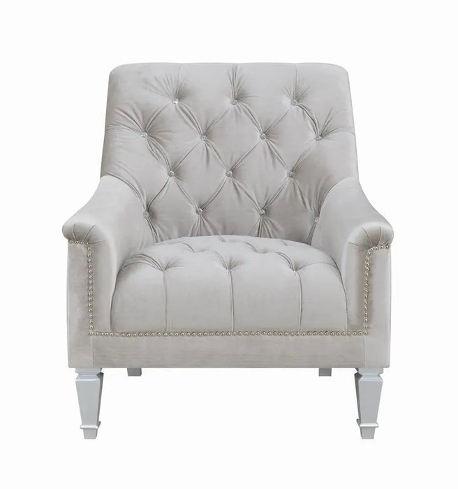 Avonlea Sloped Arm Tufted Chair Grey  Homestyle Furniture (ARk)