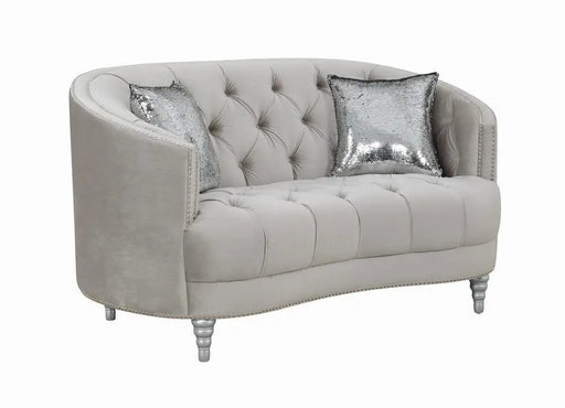 Avonlea Sloped Arm Tufted Loveseat Grey  Homestyle Furniture (ARk)