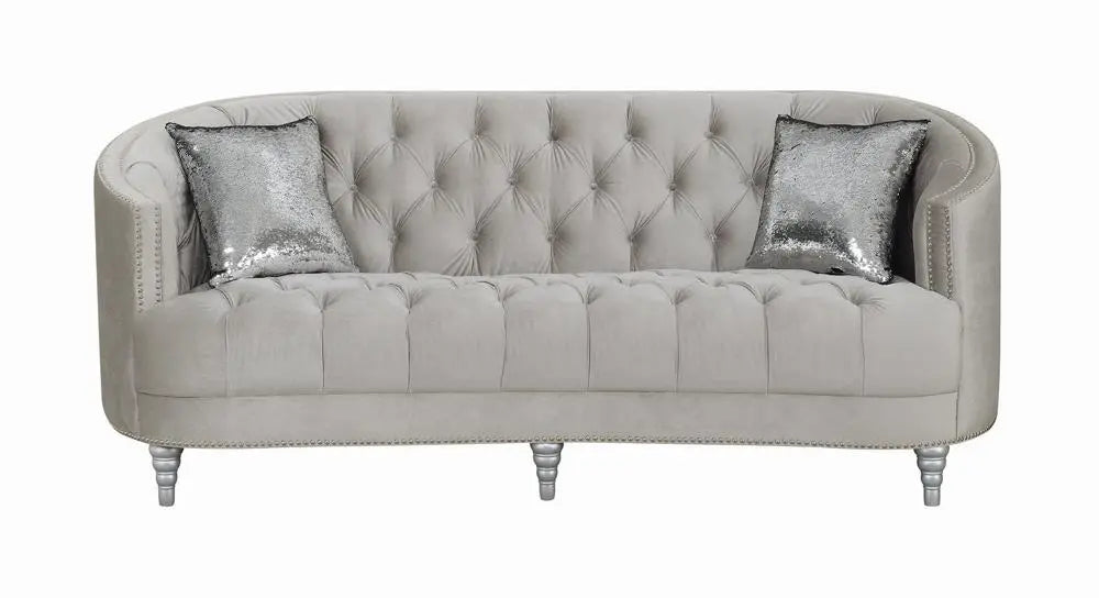 Avonlea Sloped Arm Tufted Sofa Grey  Homestyle Furniture (ARk)