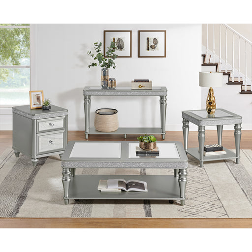 Avril Sofa Table in Silver – SKU T-4900-15-ST | HomeStyle Furniture
