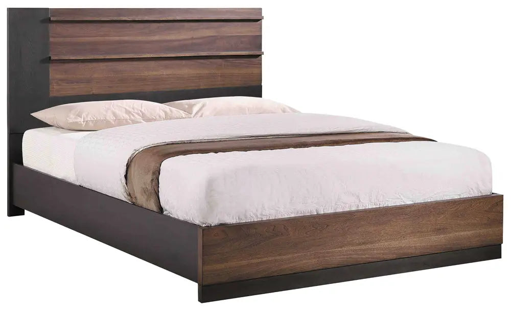 Azalia Rectangular Bed Black and Walnut  Homestyle Furniture (ARk)