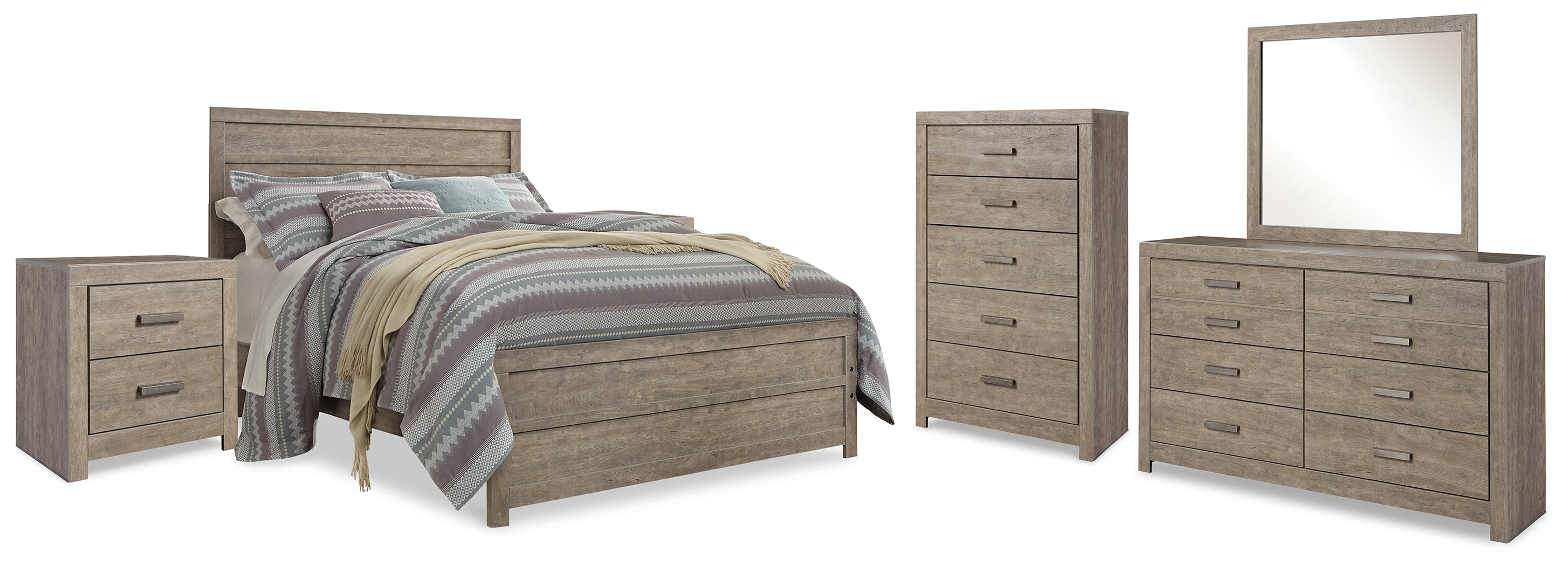 Homestyle Furniture - Ashley Furniture - Culverbach Queen Panel Bed, Dresser, Mirror, Chest and 2 Nightstands - Queen Panel Bed, Dresser, Mirror, Chest and 2 Nightstands - B070B20
