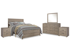 Homestyle Furniture - Ashley Furniture - Culverbach Queen Bed with Mirrored Dresser and 2 Nightstand - Queen Bed with Mirrored Dresser and 2 Nightstand - B070B11
