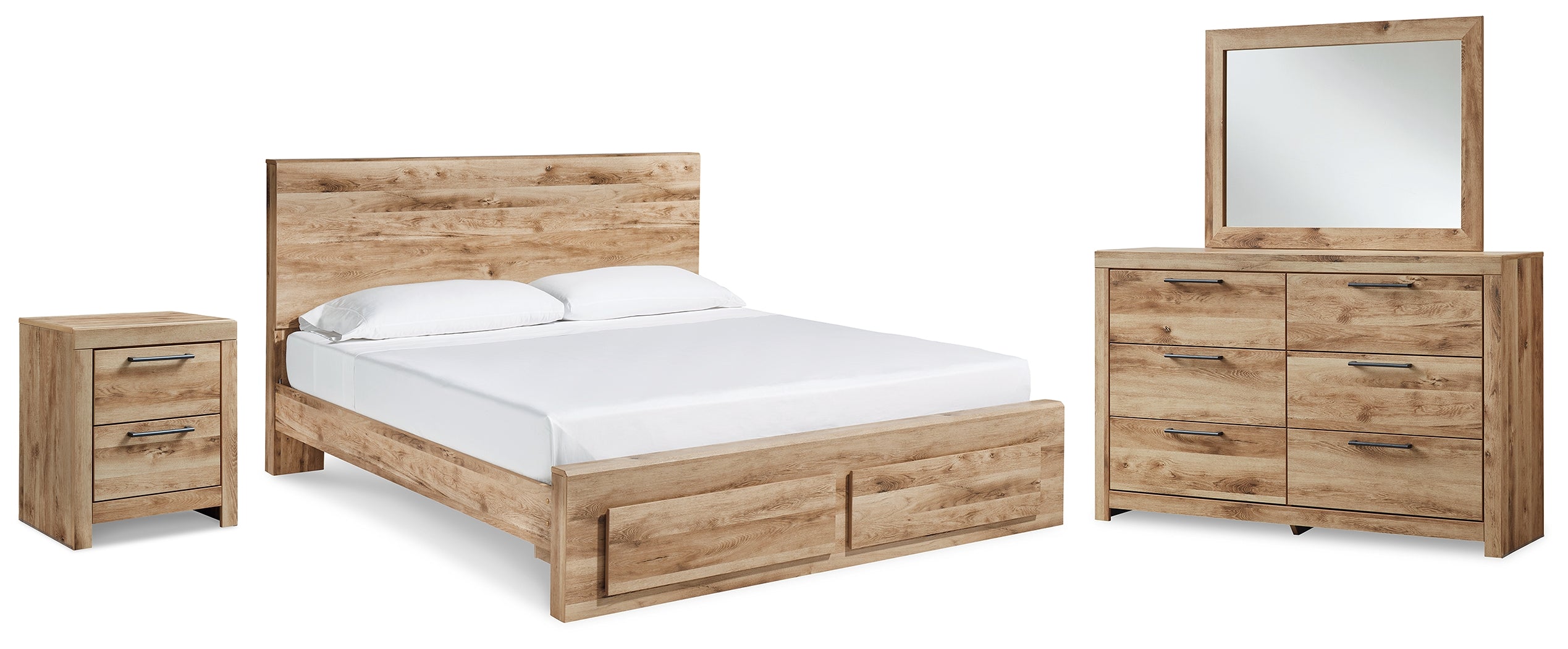 Homestyle Furniture - Ashley Furniture - Hyanna King Panel Storage Bed, Dresser, Mirror and Nightstand - King Panel Storage Bed, Dresser, Mirror and Nightstand - B1050B16