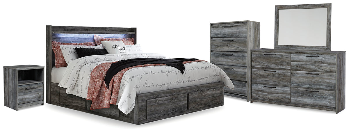 Homestyle Furniture - Ashley Furniture - Baystorm King Storage Bed, Dresser, Mirror, Chest and Nightstand - King Storage Bed, Dresser, Mirror, Chest and Nightstand - B221B83