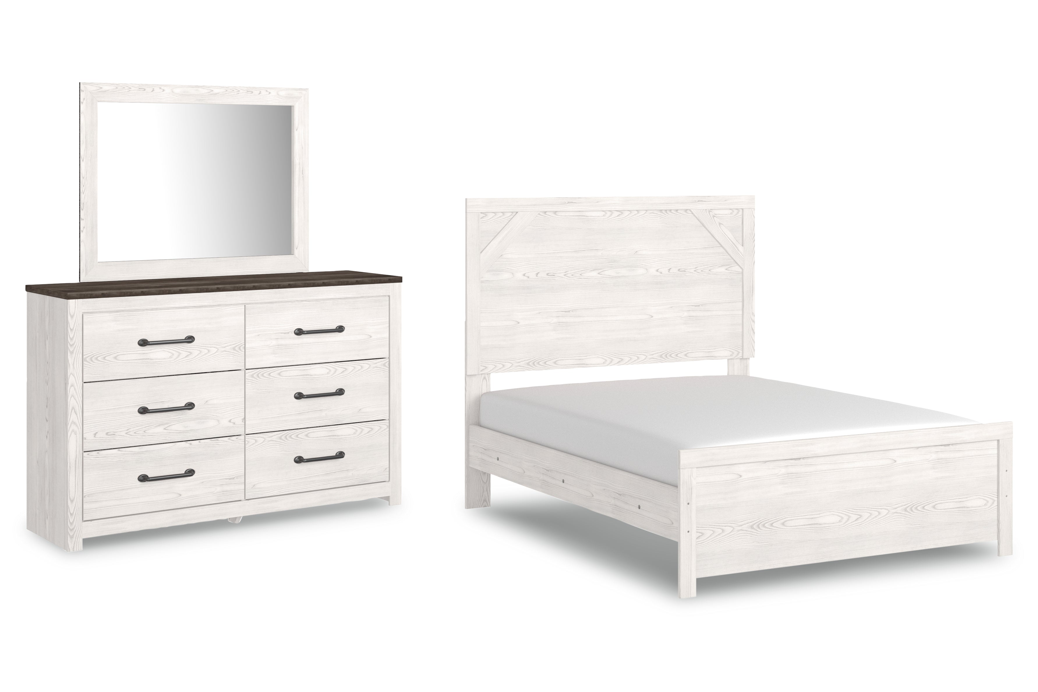 Homestyle Furniture - Ashley Furniture - Gerridan Full Panel Bed with Dresser and Mirror - Full Panel Bed with Dresser and Mirror - B1190B6