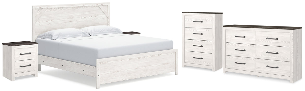 Homestyle Furniture - Ashley Furniture - Gerridan King Panel Bed, Dresser, Chest and 2 Nightstands - King Panel Bed, Dresser, Chest and 2 Nightstands - B1190B27