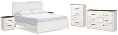 Homestyle Furniture - Ashley Furniture - Gerridan King Panel Bed, Dresser, Chest and 2 Nightstands - King Panel Bed, Dresser, Chest and 2 Nightstands - B1190B27