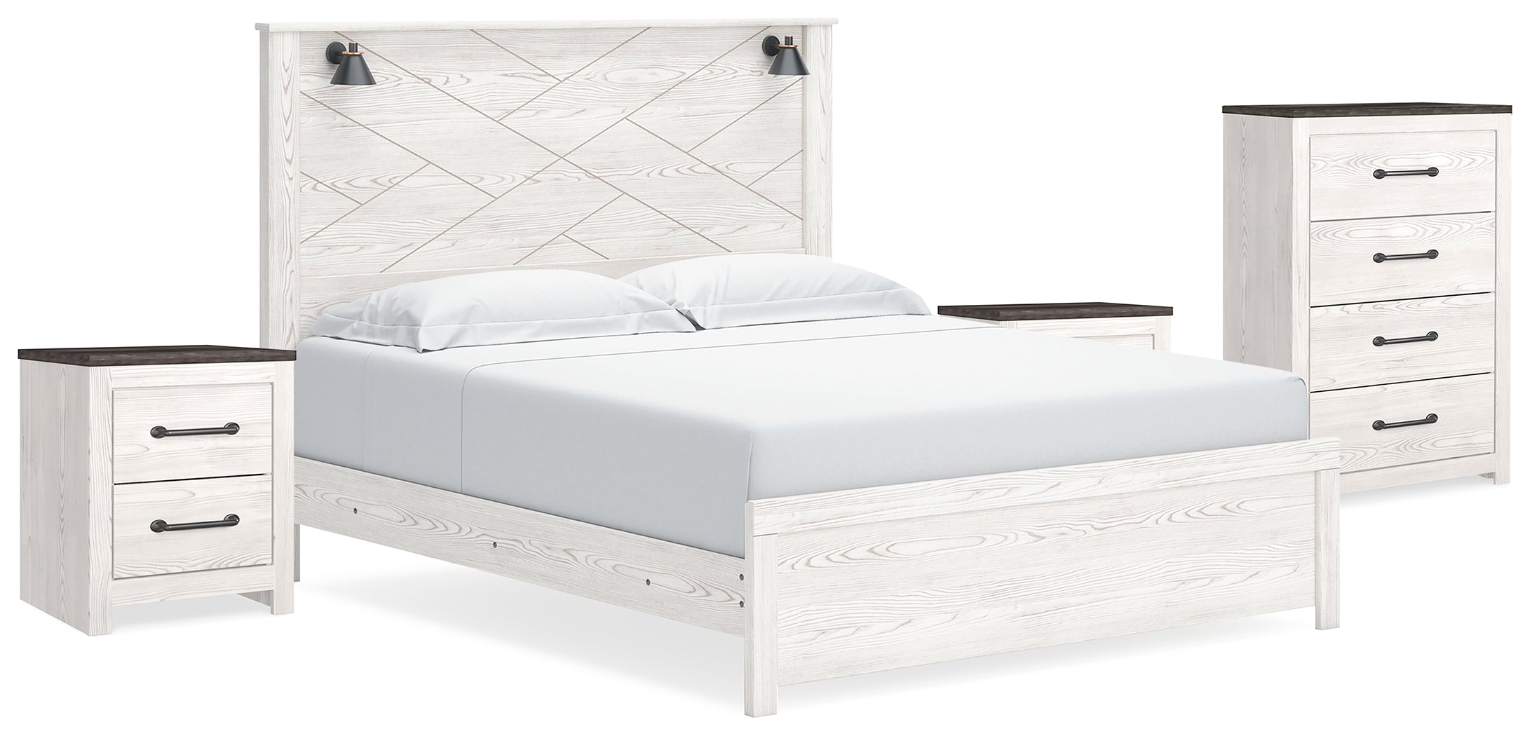 Homestyle Furniture - Ashley Furniture - Gerridan King Panel Bed, Chest and 2 Nightstands - King Panel Bed, Chest and 2 Nightstands - B1190B25