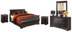 Homestyle Furniture - Ashley Furniture - Huey Vineyard Queen Sleigh Bed with Mirrored Dresser and 2 Nightstands - Queen Sleigh Bed with Mirrored Dresser and 2 Nightstands - B128B15