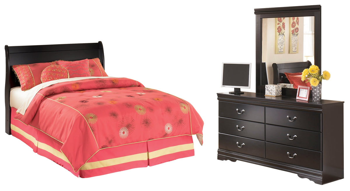 Homestyle Furniture - Ashley Furniture - Huey Vineyard Full Sleigh Headboard, Dresser and Mirror - Full Sleigh Headboard, Dresser and Mirror - B128B46