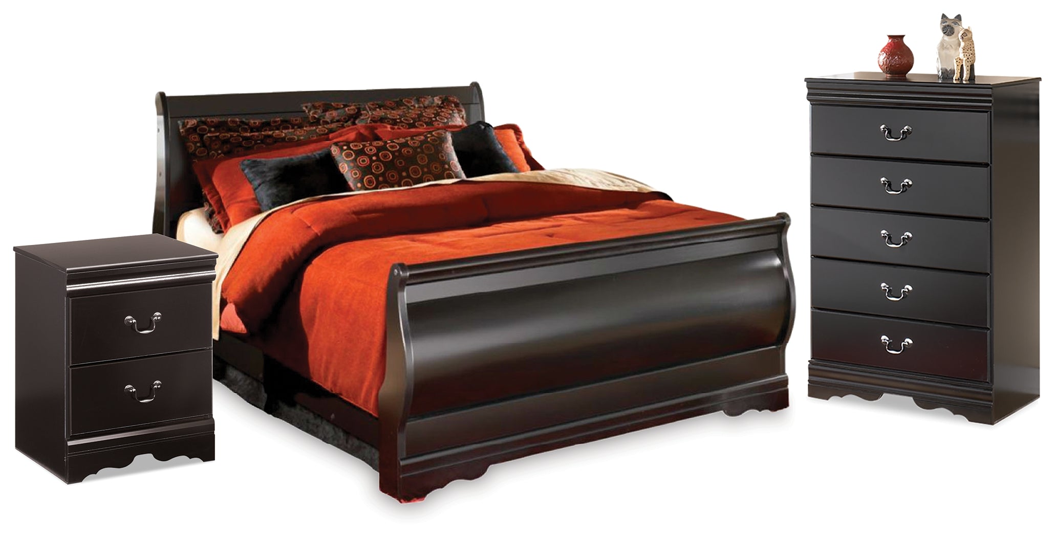 Homestyle Furniture - Ashley Furniture - Huey Vineyard Full Sleigh Bed, Chest and Nightstand - Full Sleigh Bed, Chest and Nightstand - B128B49