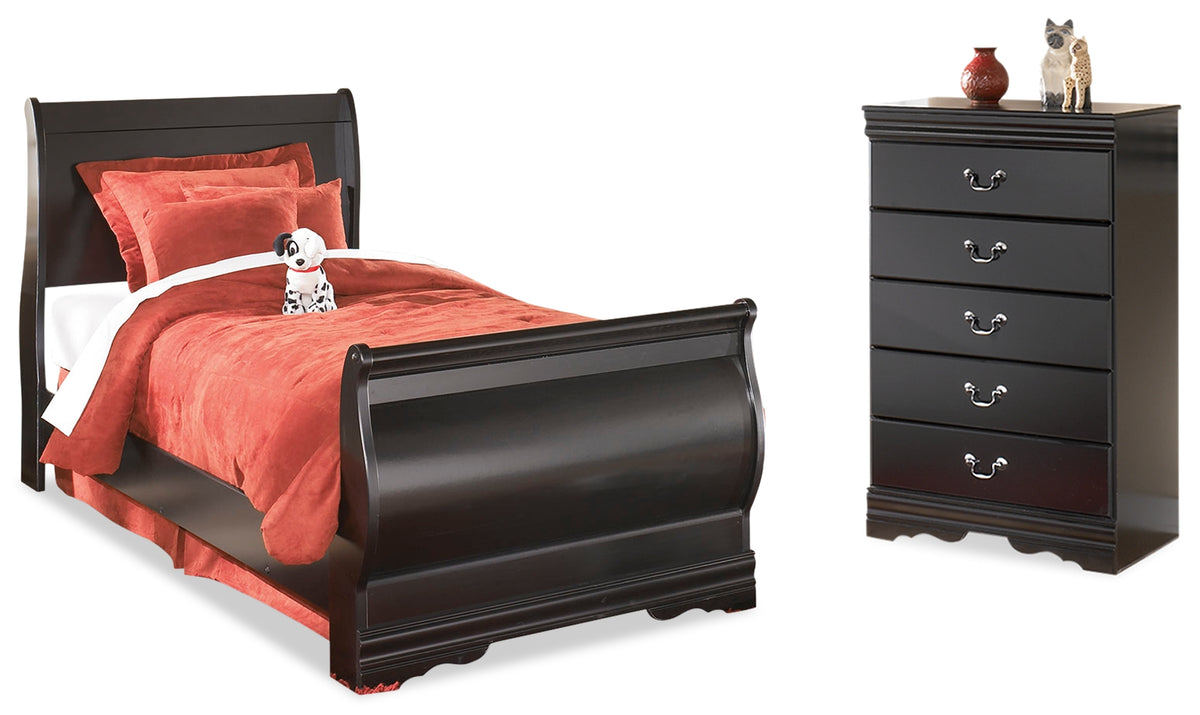 Homestyle Furniture - Ashley Furniture - Huey Vineyard Twin Sleigh Bed and Chest - Twin Sleigh Bed and Chest - B128B39